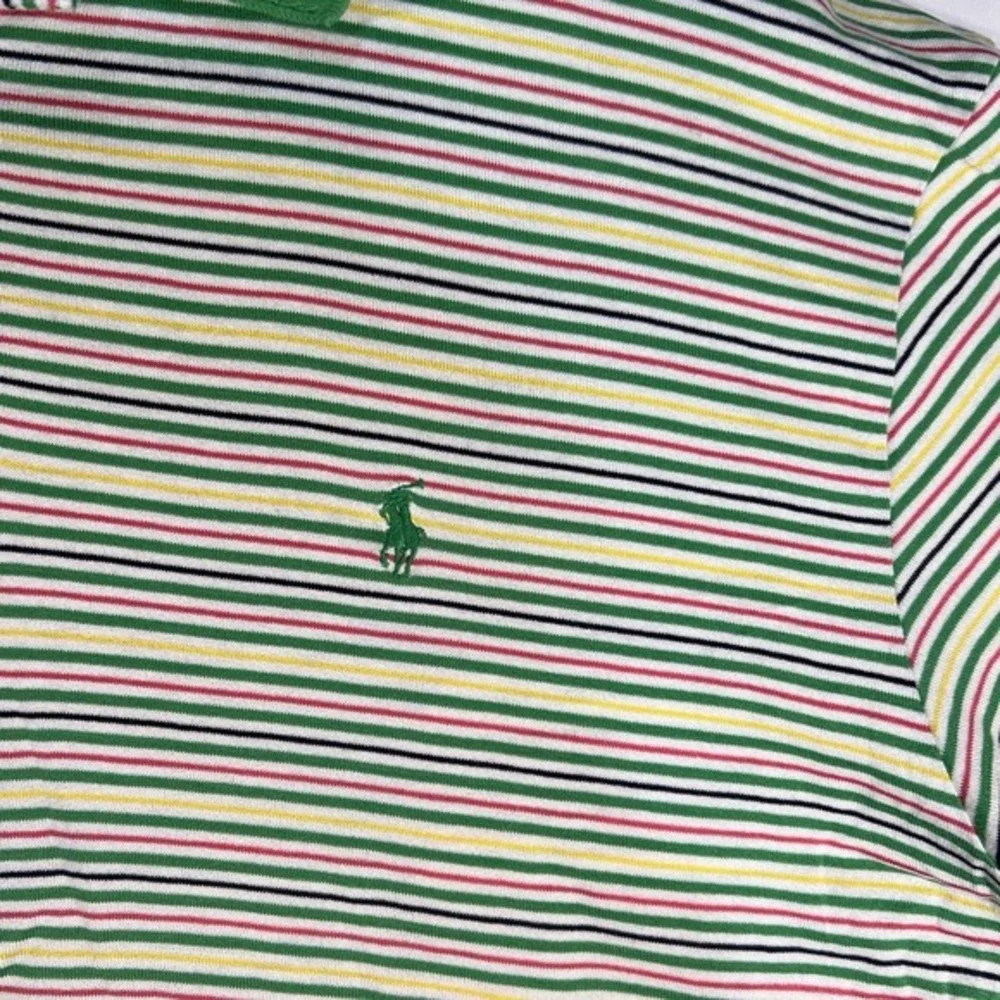 Polo Golf Ralph Lauren Yellow GreenStriped‎ Shirt Green Pony Sz Large - Picture 3 of 9